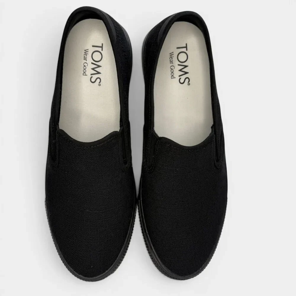 TOMS Baja Slip-On Triple Black Canvas Sneakers (10012504)
